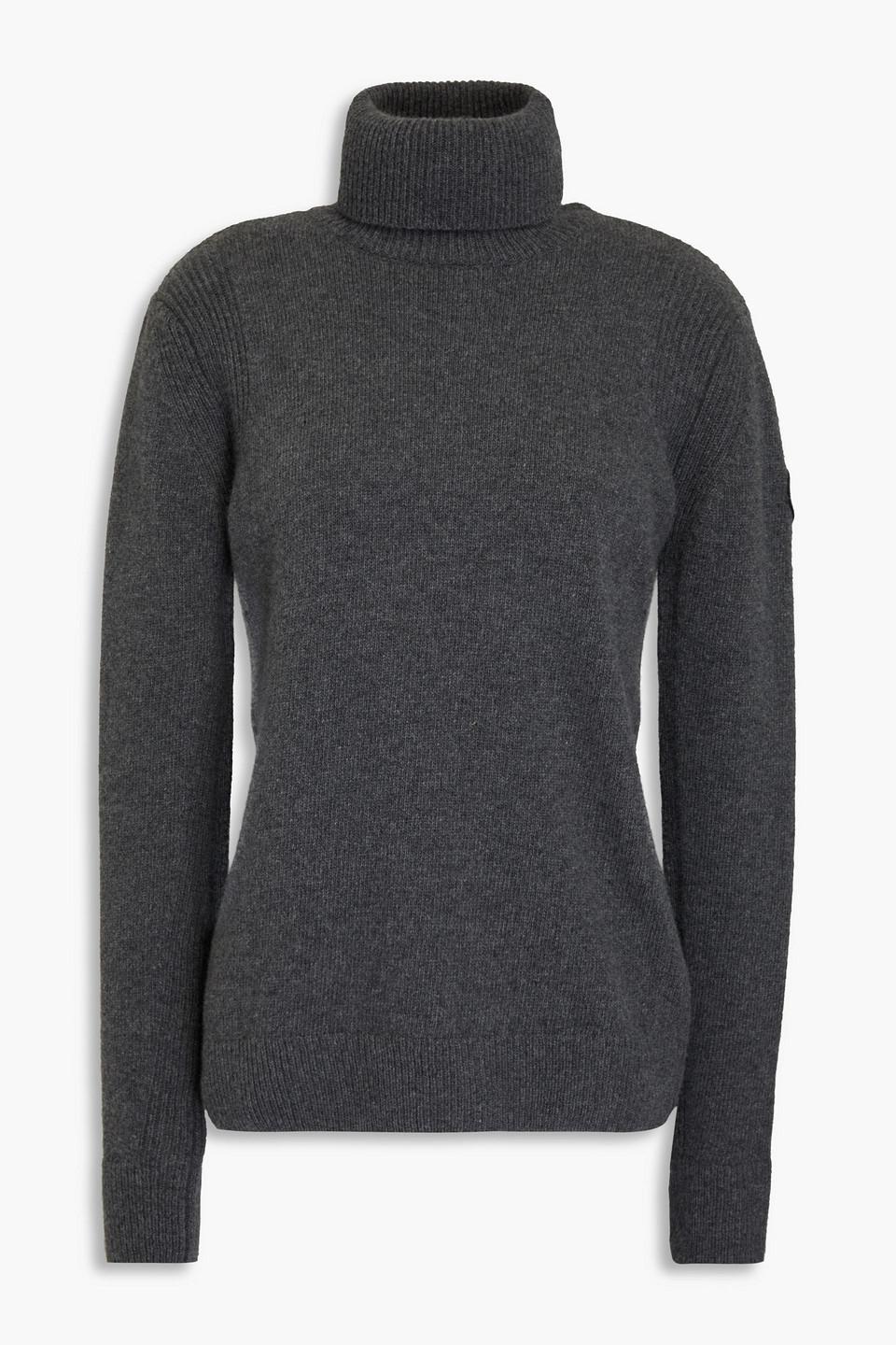 Mélange wool and cashmere-blend turtleneck sweater