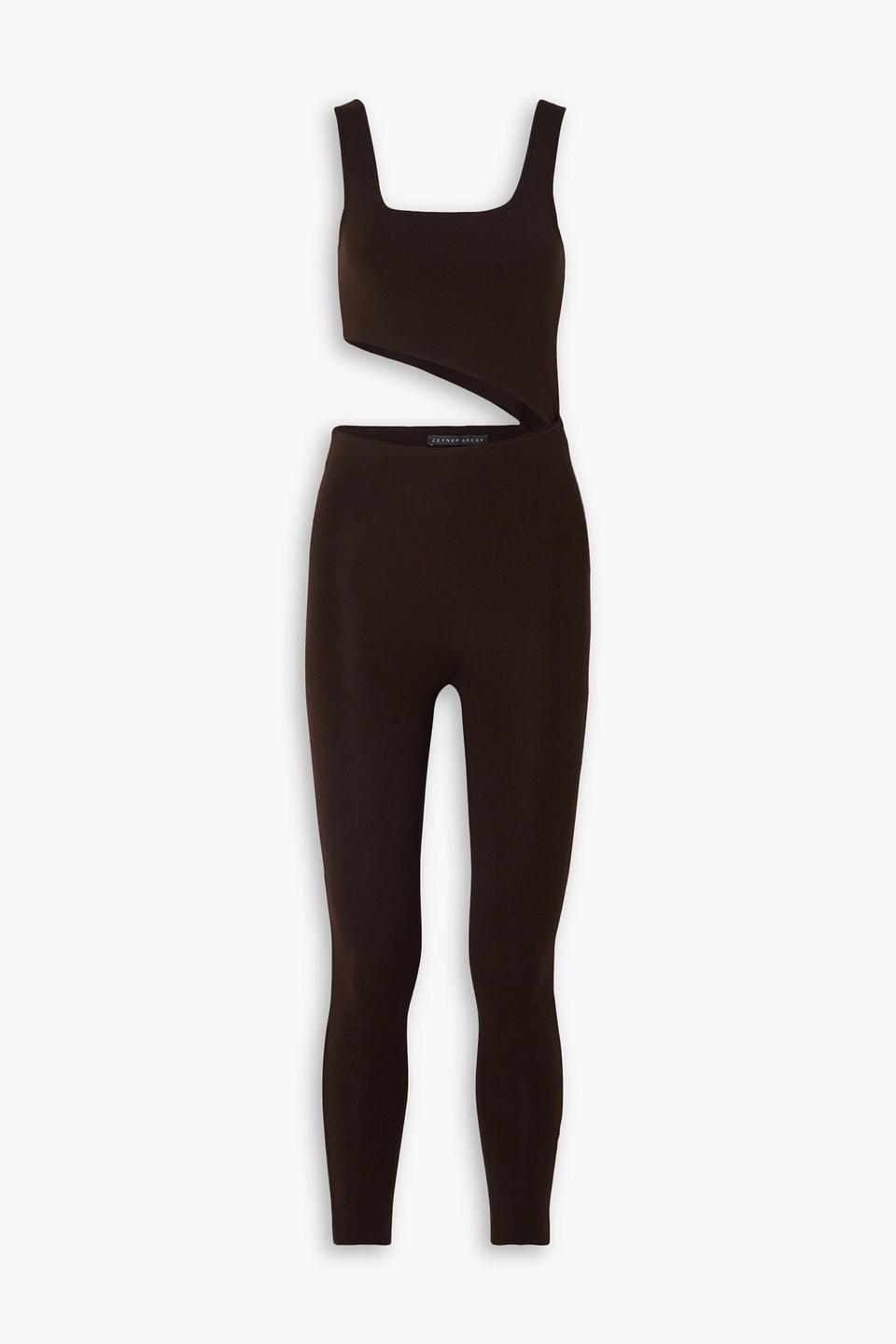 Cutout stretch-knit jumpsuit