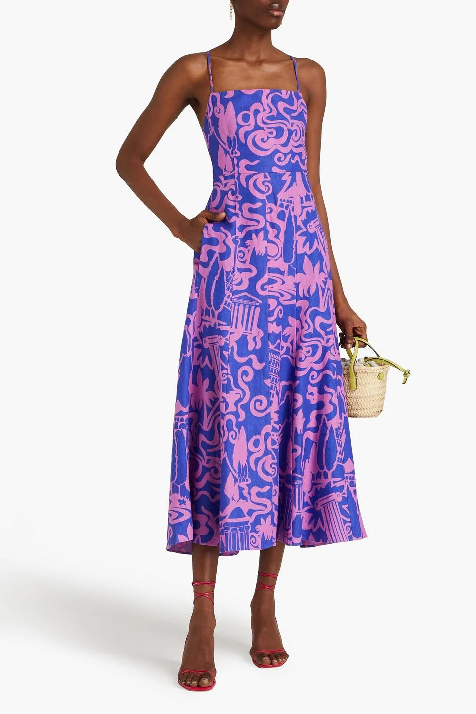 Verona printed hemp midi dress