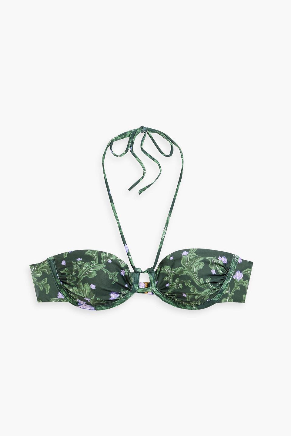 Bronce Peonia Ocaso floral-print underwired halterneck bikini top