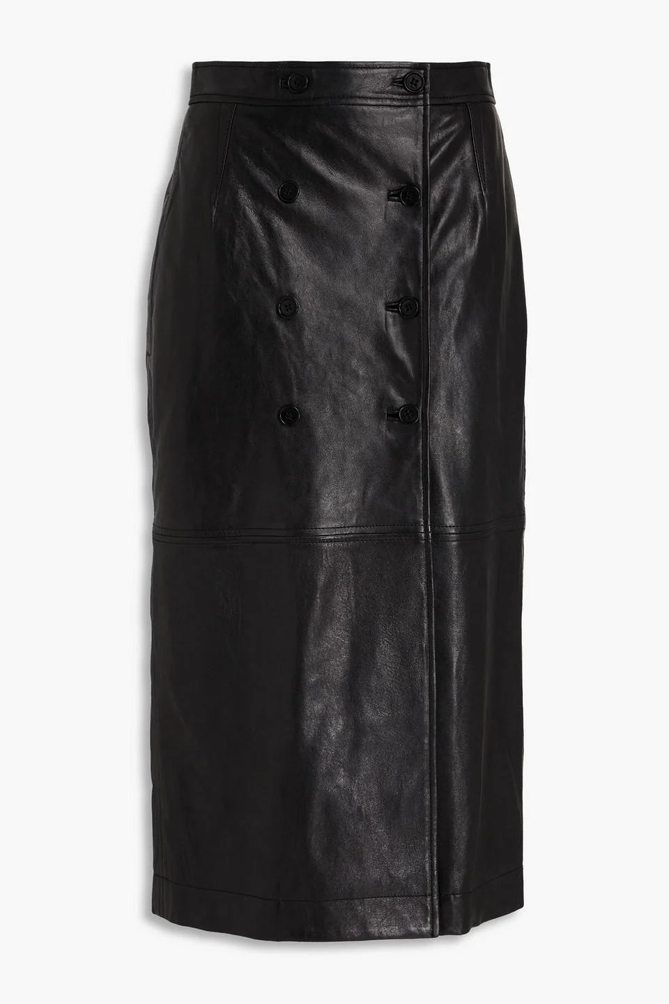 Leather midi skirt