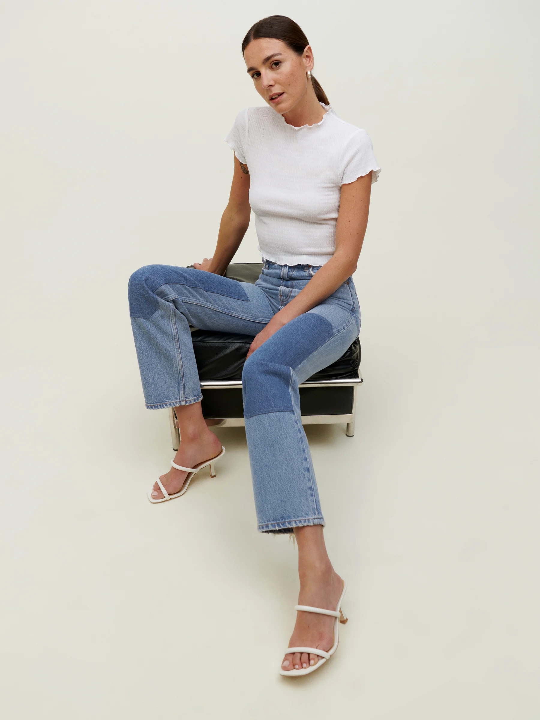 Clayton Carpenter Patch High Rise Straight Jeans