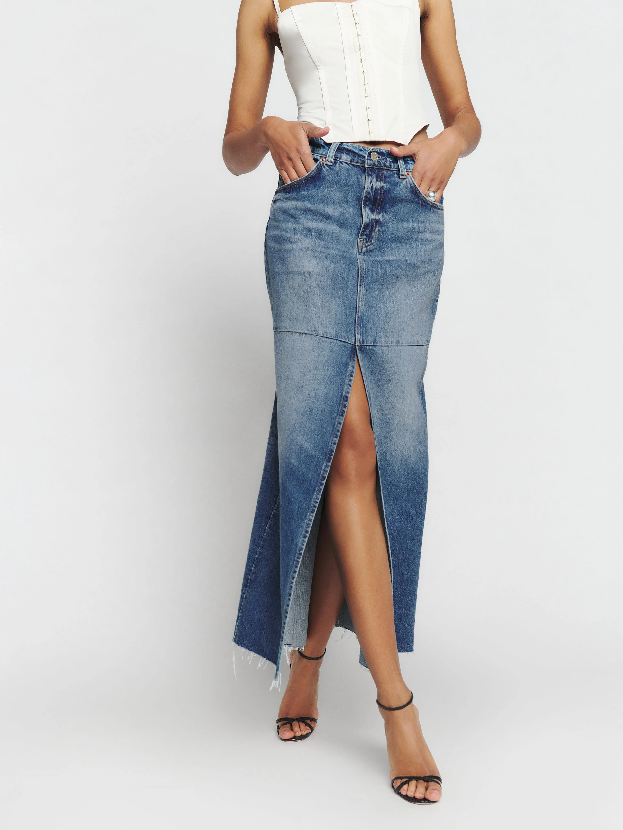 Tazz Maxi Denim Skirt