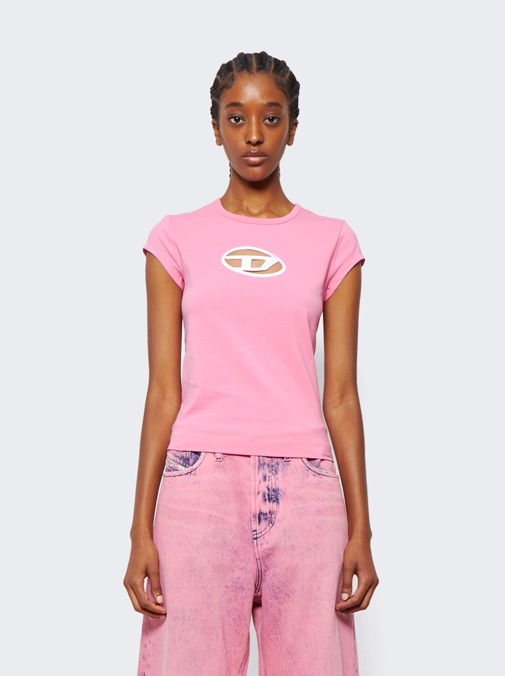 T-Angie Cut-Out Logo T-Shirt Rose Pink