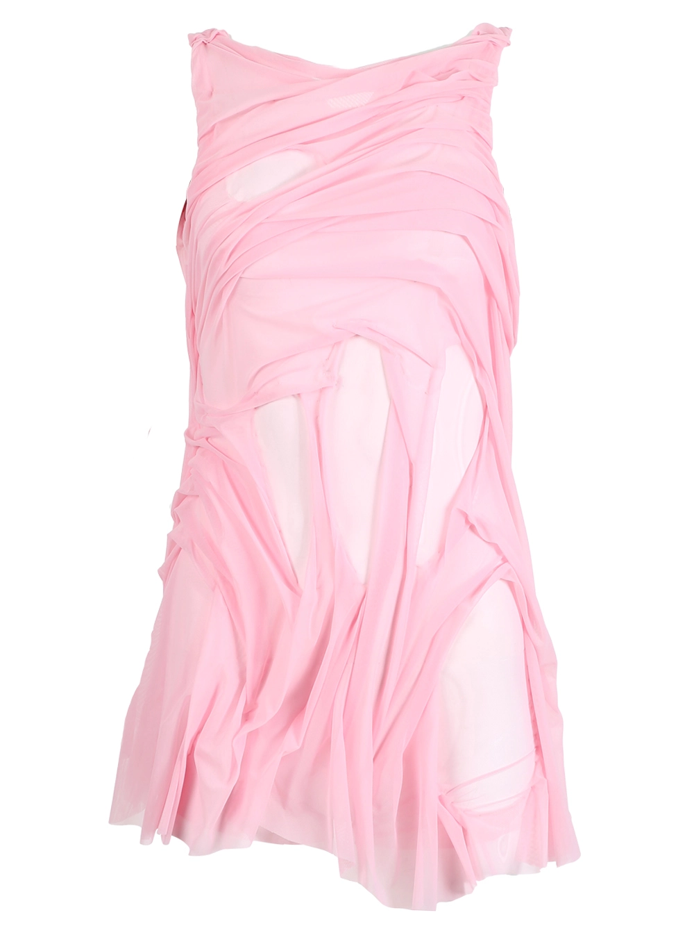 Mesh Wetlook Mini Dress Pink