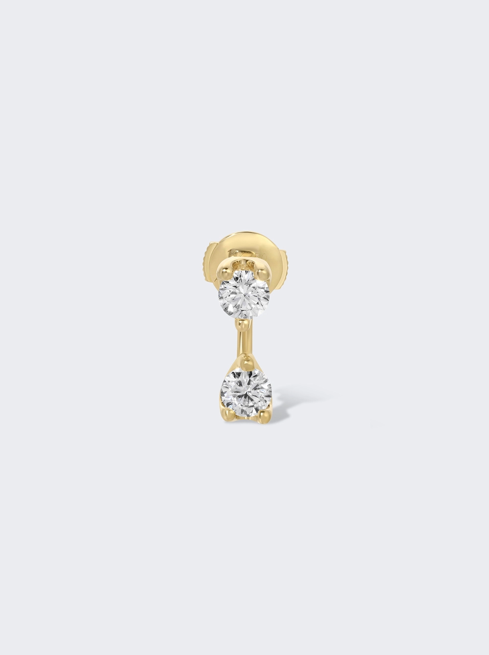 Large Round Diamond Orbit Earring Yellow Gold