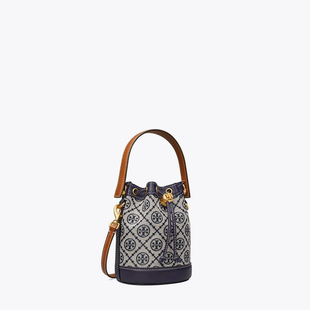 Mini T Monogram Jacquard Bucket Bag