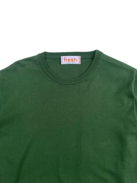 Tom Extra Fine Cotton Crew Neck Sweater In Green