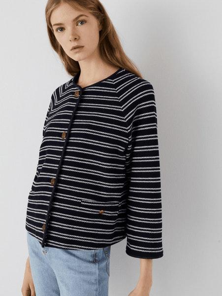 Midnight Blue Prisma Striped Jacket