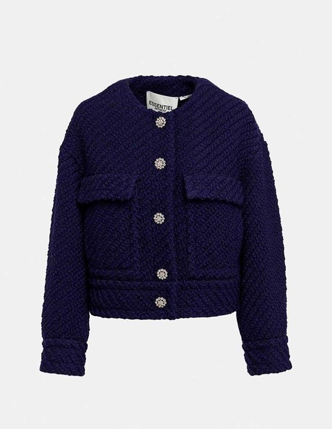 Gouveau Cropped Jacket - Blue