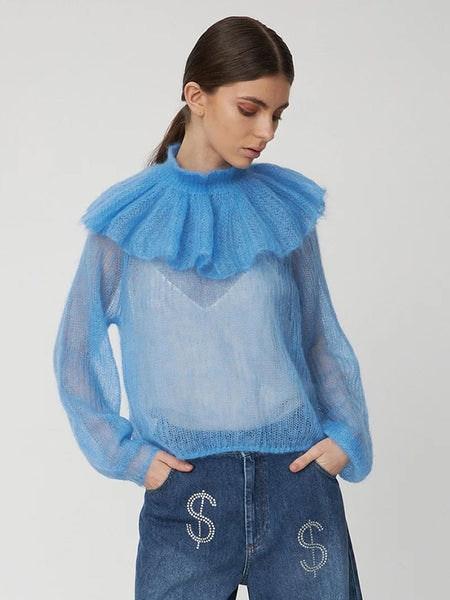 Clear Blue Delicate Knitted Sweater