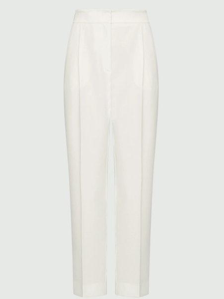 Izabel Crepe Trousers In Wool White 24131310232 Col 001