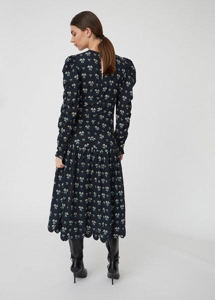 Bow Printed Midi Dress