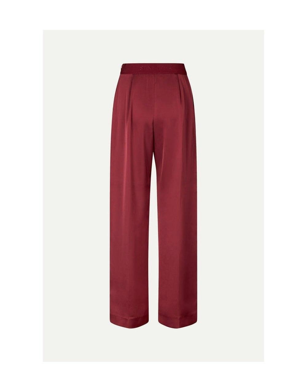 Stine Goya Ciara Elasticated Satin Wide Leg Trousers Size: S, Col: Ras