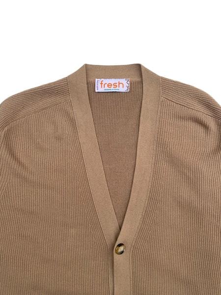 Scott Luxury Cotton Cardigan In Sand