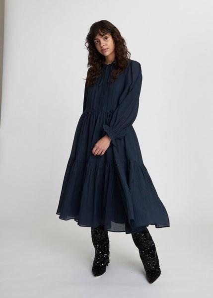 Crispy Dress - Navy