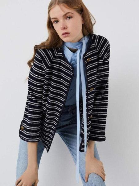 Midnight Blue Prisma Striped Jacket