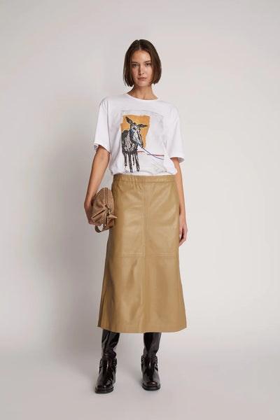 Jaggedy Lambs Leather Skirt