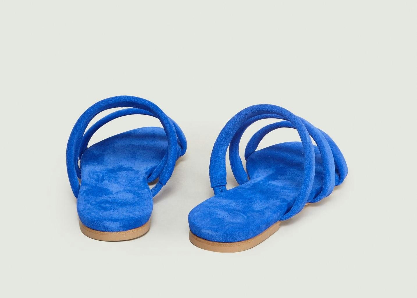 Blue Chrissy Suede Sandals