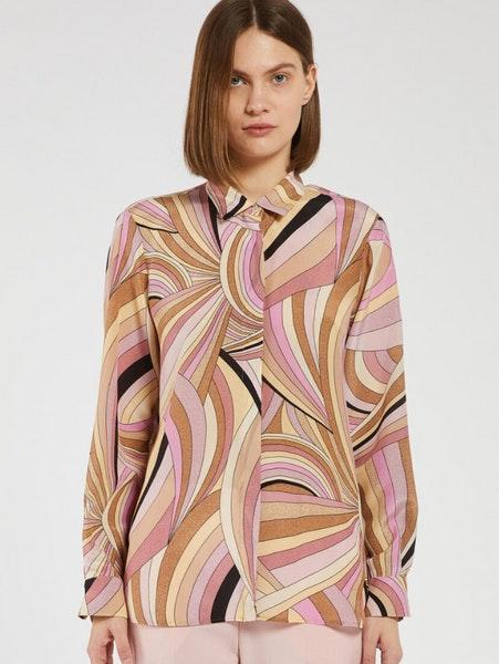 Minerva Patterned Silk Crepe Shirt 24231160822 Col 001