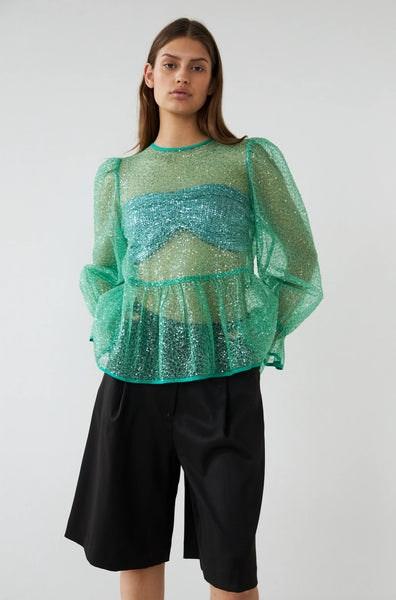 Green Sequinned Top