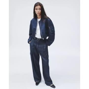 Rag and Bone Maggie Cropped Nylon Bomber Jacket