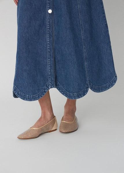 Raw Denim Dress With Waist Focus