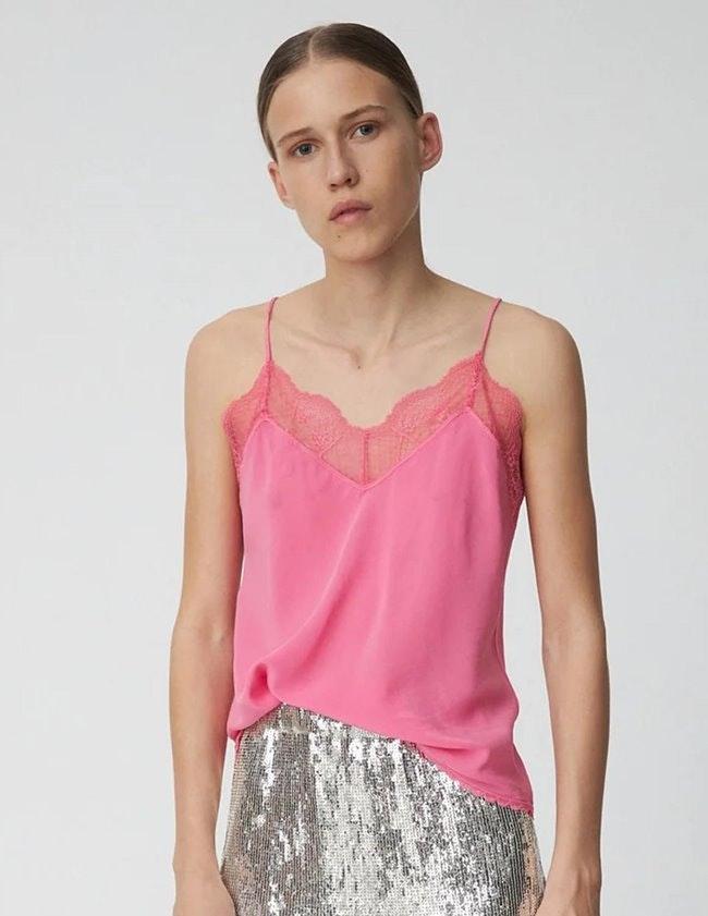 Silk Slip Top - Pink