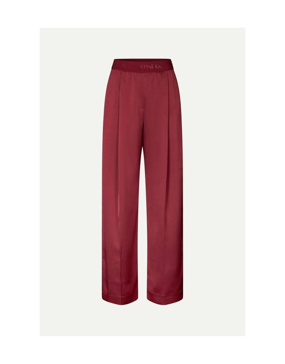 Stine Goya Ciara Elasticated Satin Wide Leg Trousers Size: S, Col: Ras