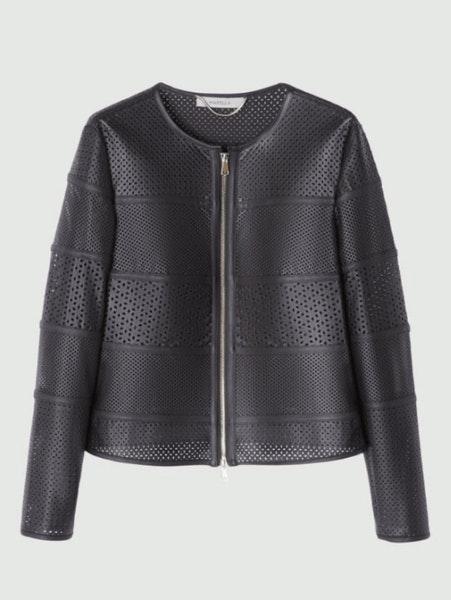 Black Istmo Perforated Style Vegan Leather Jacket