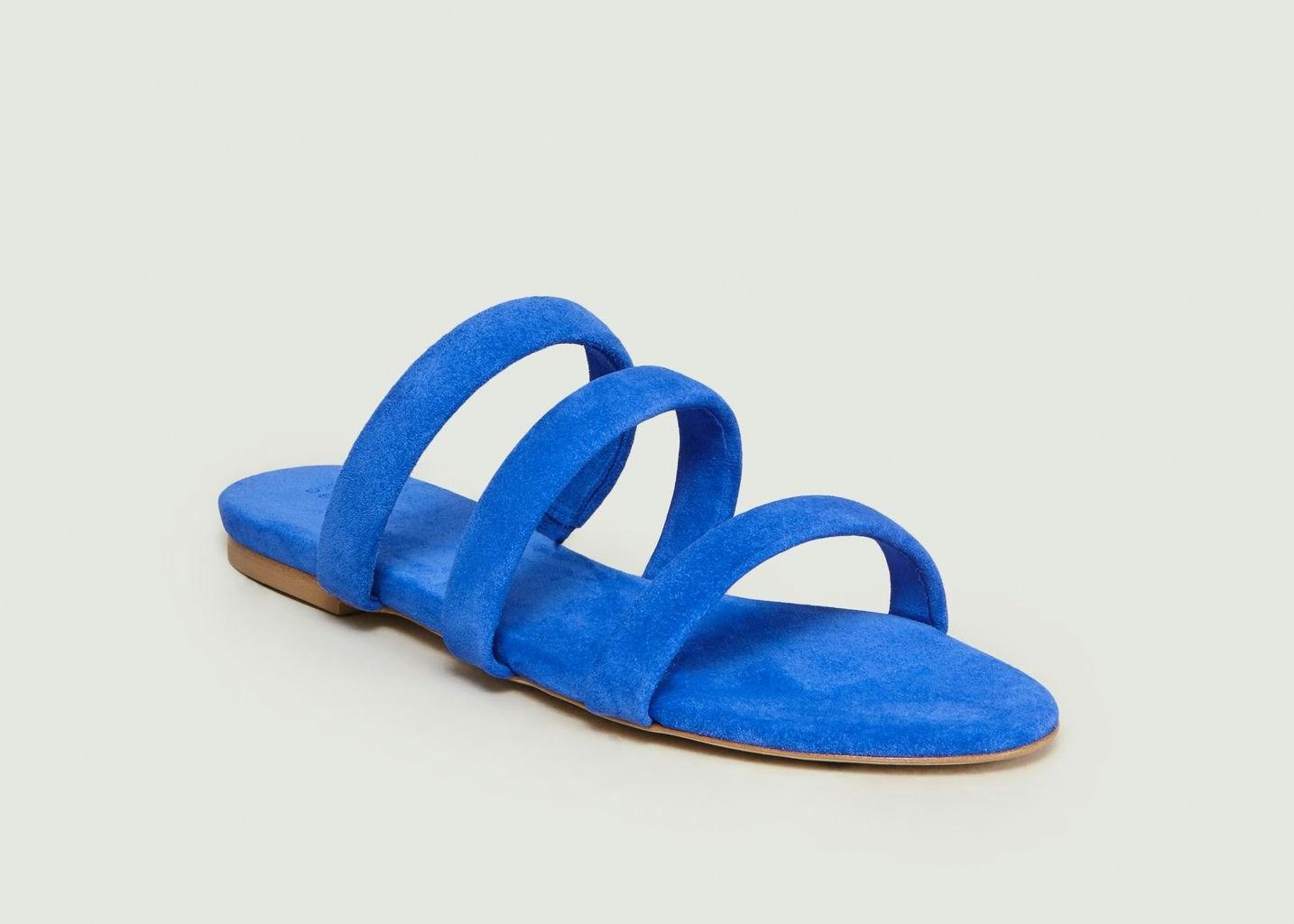 Blue Chrissy Suede Sandals