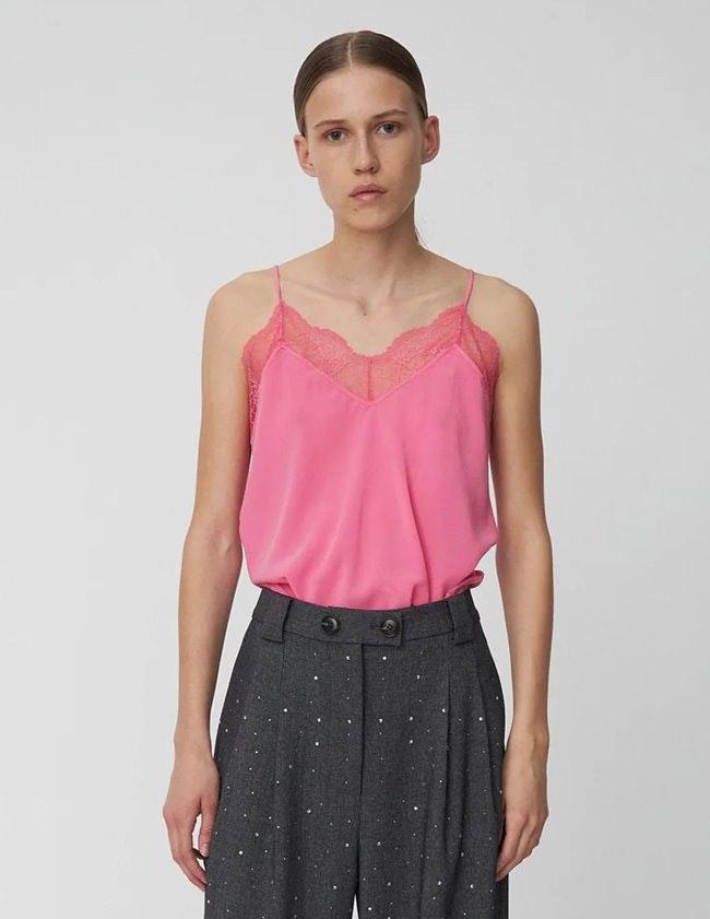 Silk Slip Top - Pink