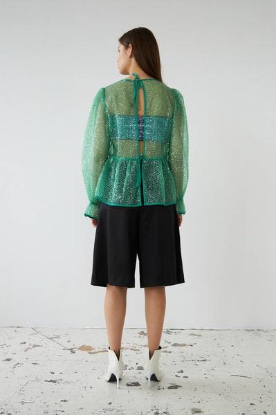 Green Sequinned Top