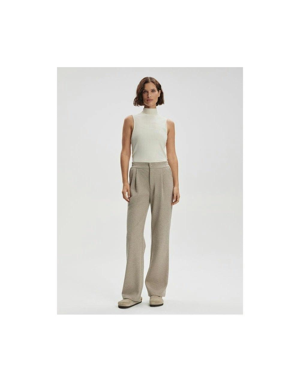 Varley Aberdeen Soft Cord Straight Leg 31.5 Trousers Col: Taupe Marl,