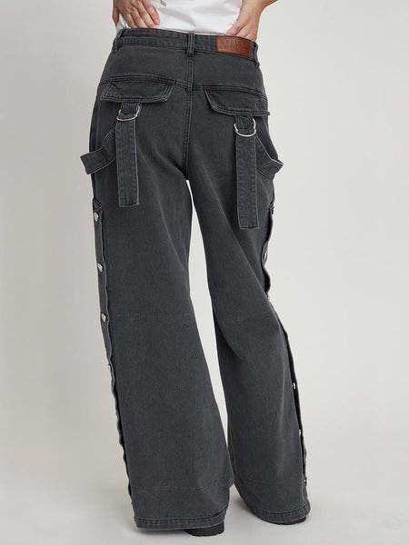 Washed Black Denim Pants