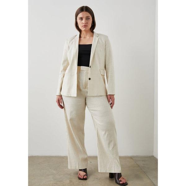 Marnie Trousers Ivory Pinstripe