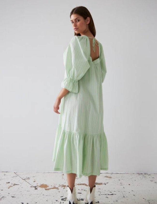 Stella Nova - Striped Midi Dress - Mint Tea