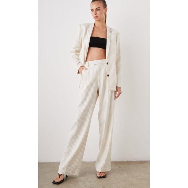 Marnie Trousers Ivory Pinstripe