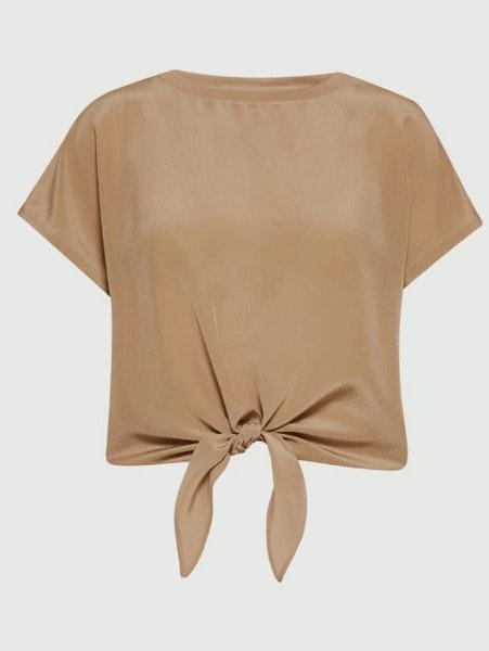 Agostin Knot Detail T Shirt In Beige 24139411052 Col 004