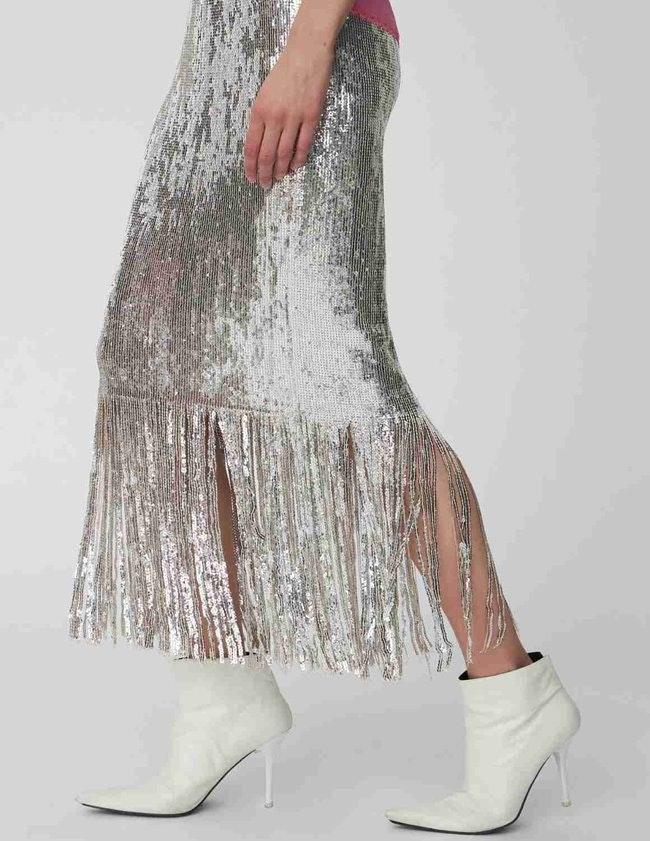 Sequin Skirt - Silver