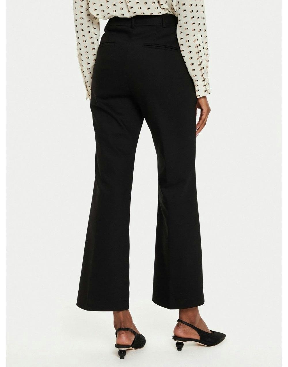 Marella Kapok Subtle Flare Cropped Trousers Col: 002 Black, Size: 8