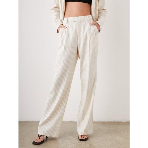 Marnie Trousers Ivory Pinstripe