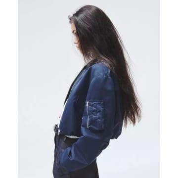 Rag and Bone Maggie Cropped Nylon Bomber Jacket