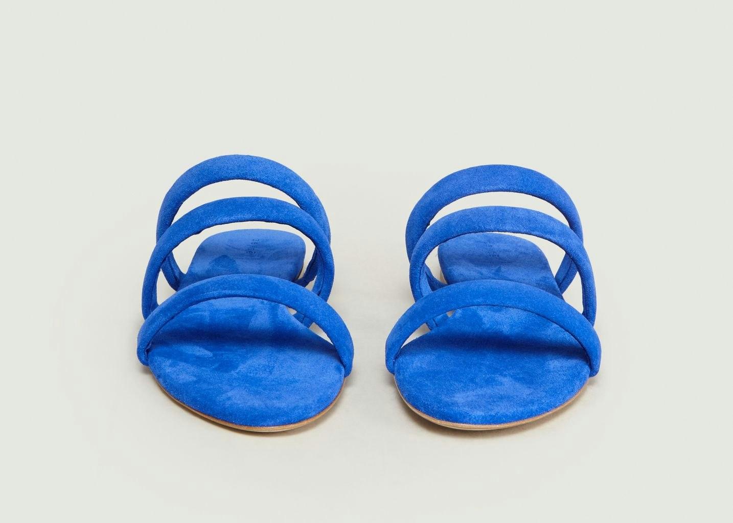 Blue Chrissy Suede Sandals