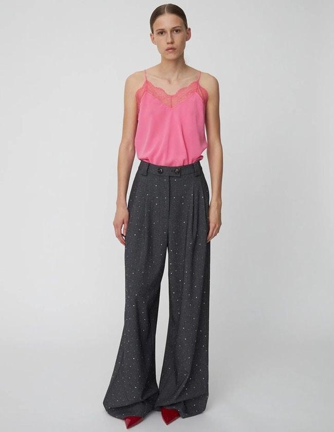 Rhinestone Trousers - Grey