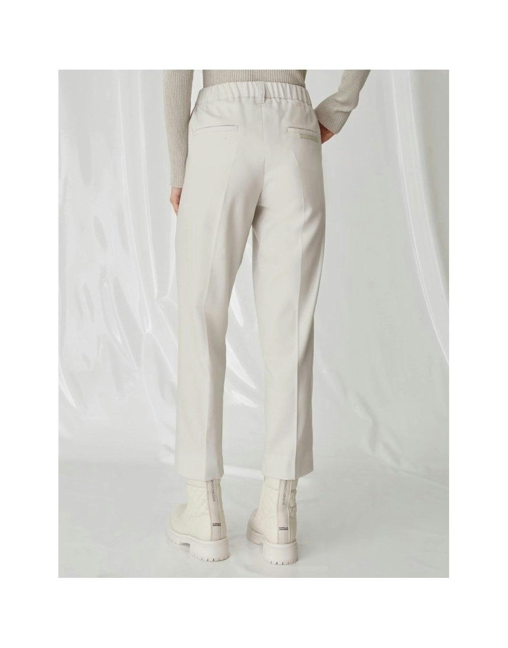 Marella Lazzara Wool Fitted Trousers Col: 001 Wool White, Size: 10