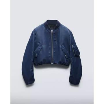 Rag and Bone Maggie Cropped Nylon Bomber Jacket