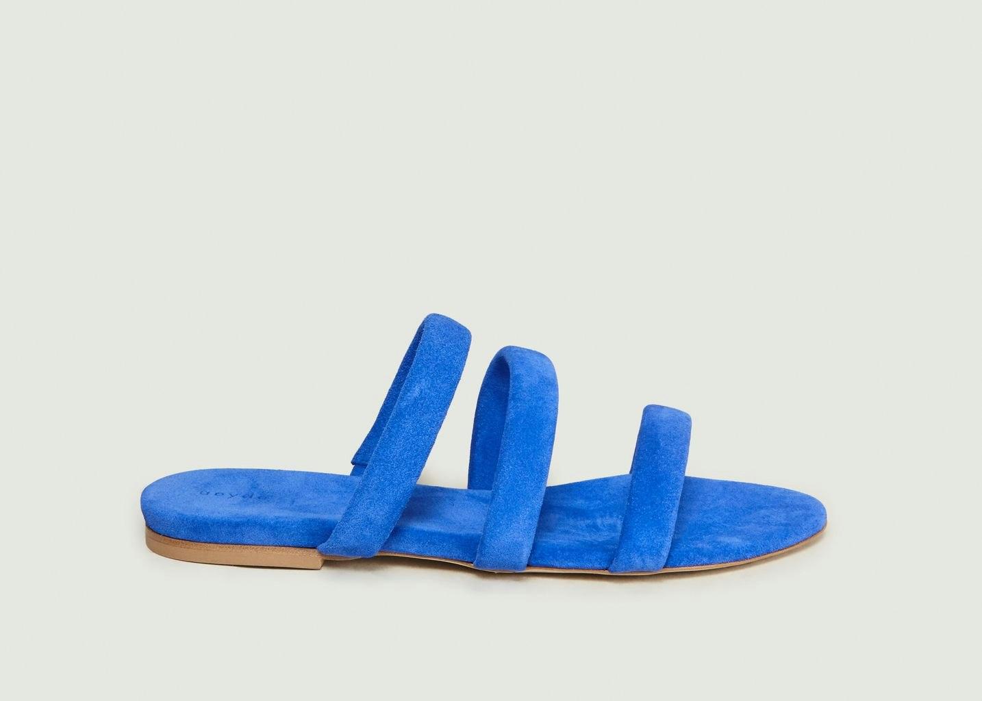 Blue Chrissy Suede Sandals