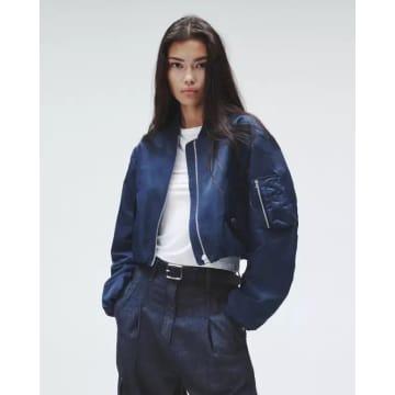 Rag and Bone Maggie Cropped Nylon Bomber Jacket