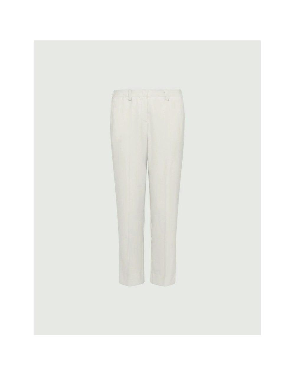 Marella Lazzara Wool Fitted Trousers Col: 001 Wool White, Size: 10